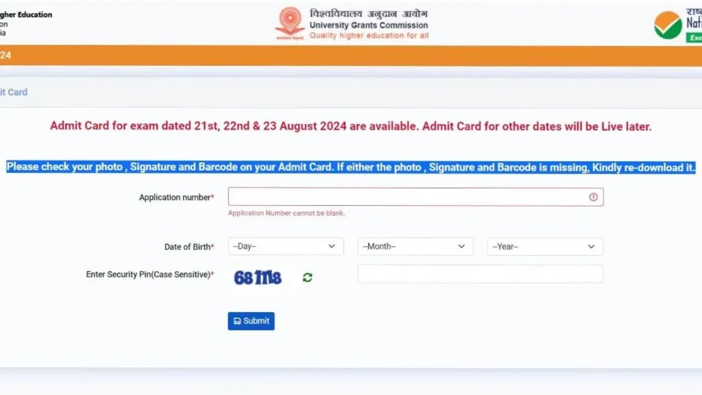 UGC NET Admit Card 2024 STEP 2